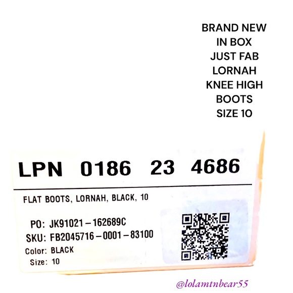 BRAND NEW JUST FAB KNEE HIGH BLK BOOTS-SOFT SILKY/STRETCH BACK & FLAT HEEL-SZ 10 - Picture 13 of 16